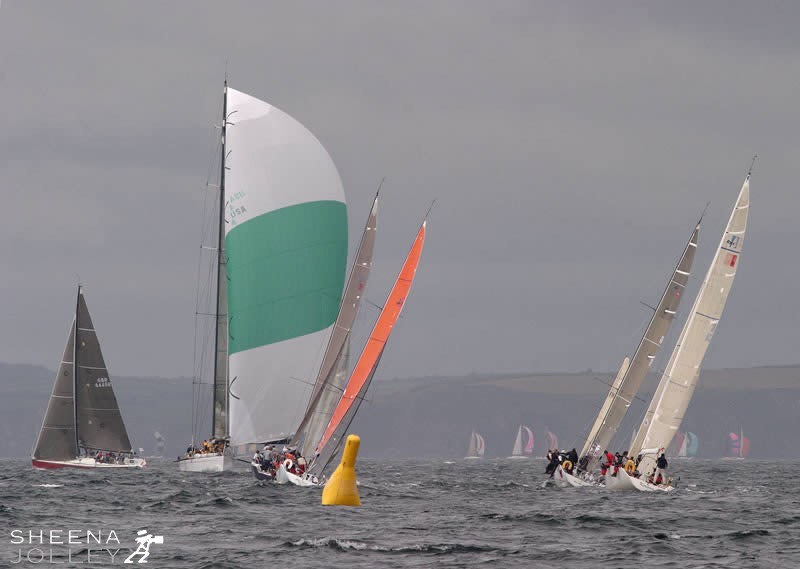 Pyewacket dwarfing other big boat during racing in Cork Week